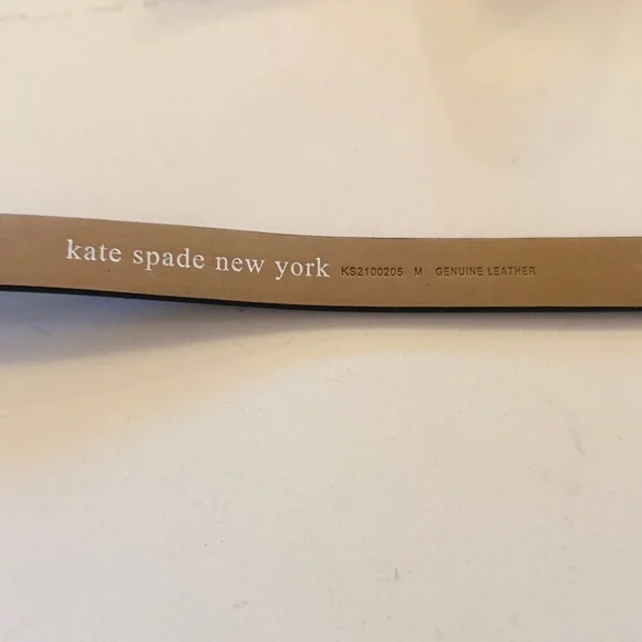 Kate Spade Black Leather Belt with Silver Spade Buckle - Picture 8 of 9